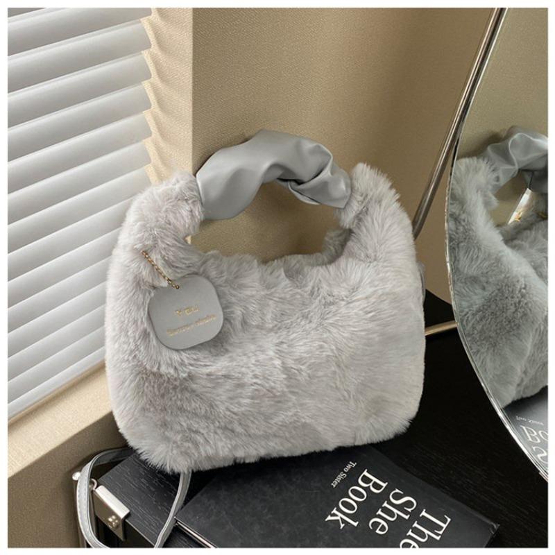 New Trendy Handbag Fashionable Texture Plush Messenger Bag Autumn and Winter Simple Niche Chain Handbag Women
