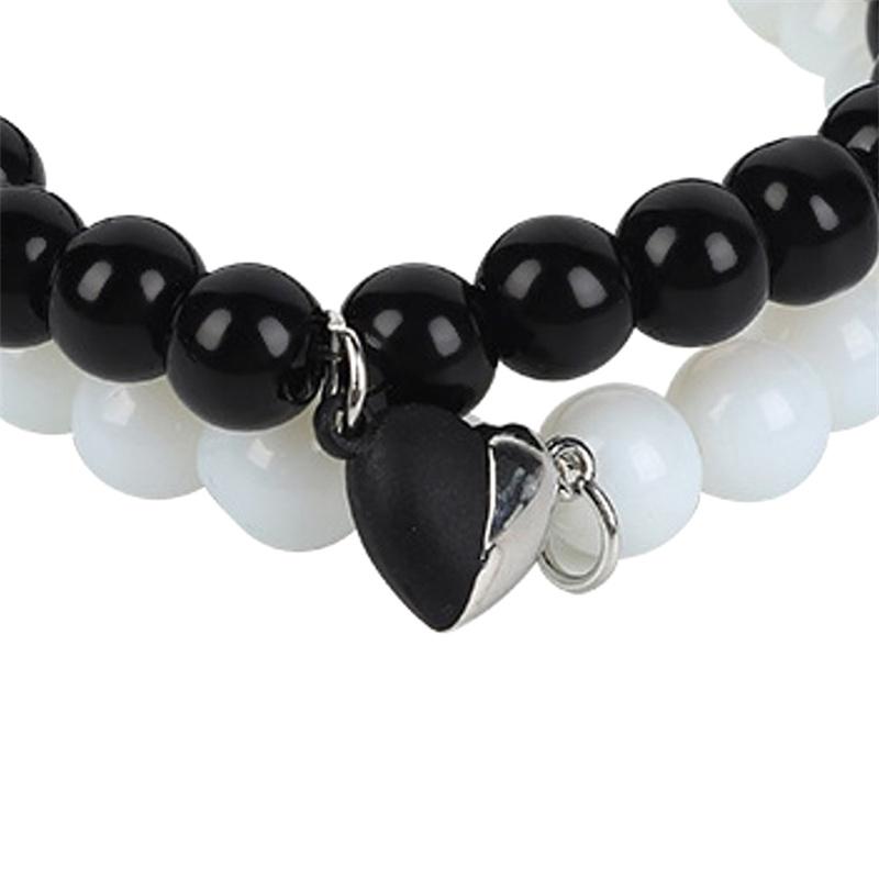 2шт. Черный Белый Браслет Пара Друг Парный Магнитный Браслет Любви