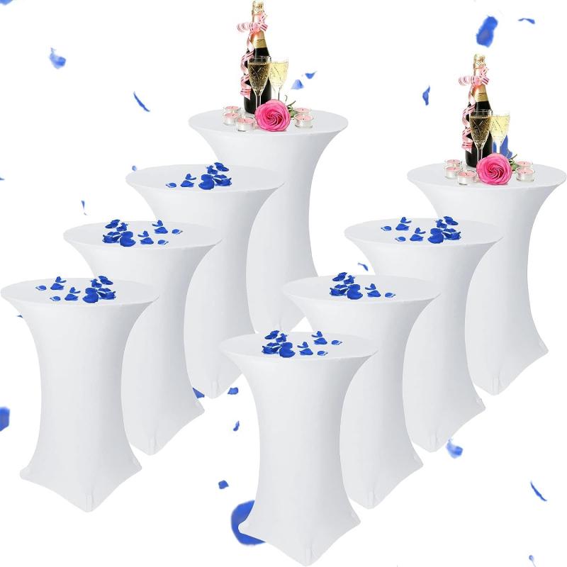Height Stretch Round Tablecloth Cocktail Table Cover Spandex Table Cloth Bar Hotel Party Wedding Elastic TableCloth Decor