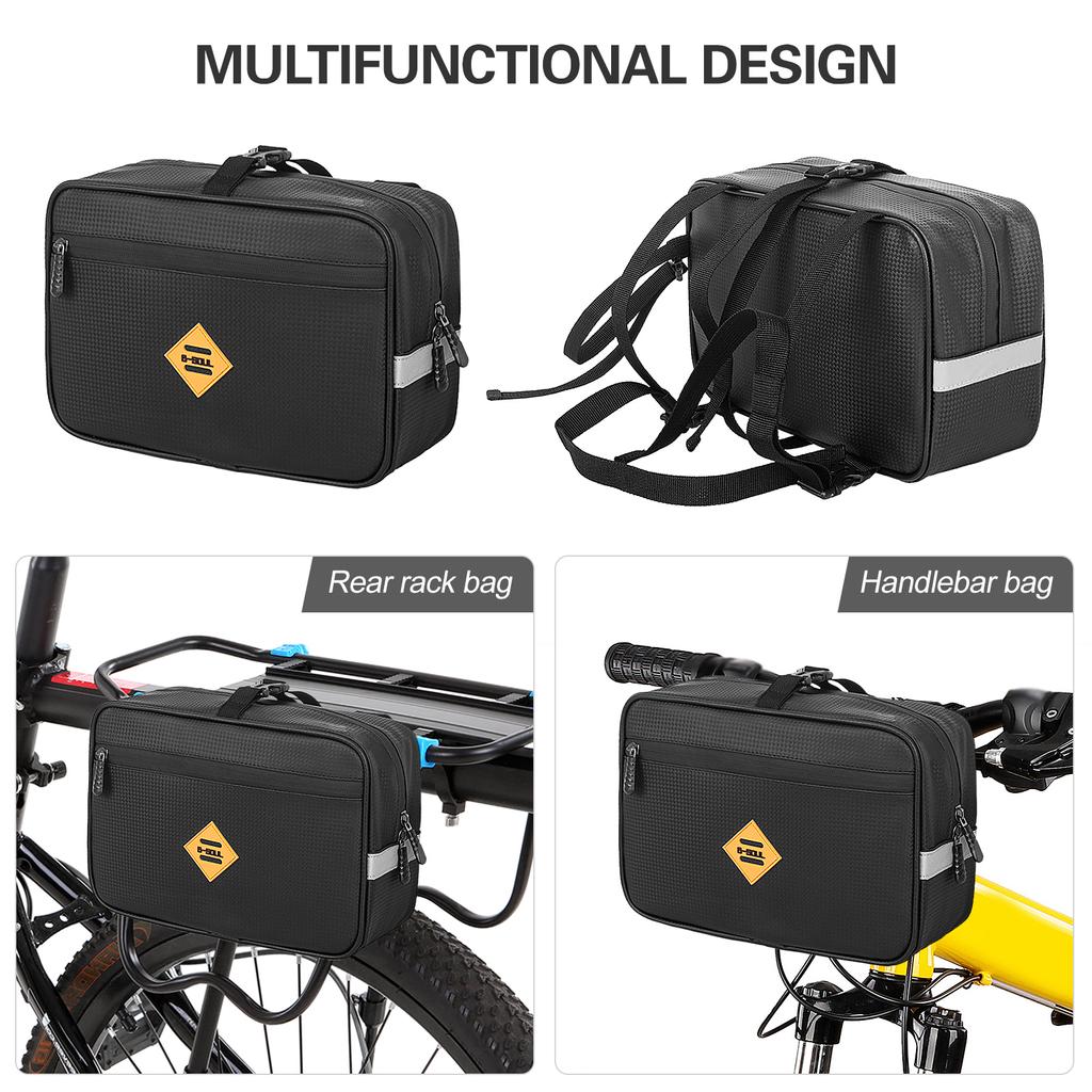 4.5L Bicycle Rear Rack Bag Waterproof Bike Handlebar Bag Cycling Pannier for Bicycle Motorcycle