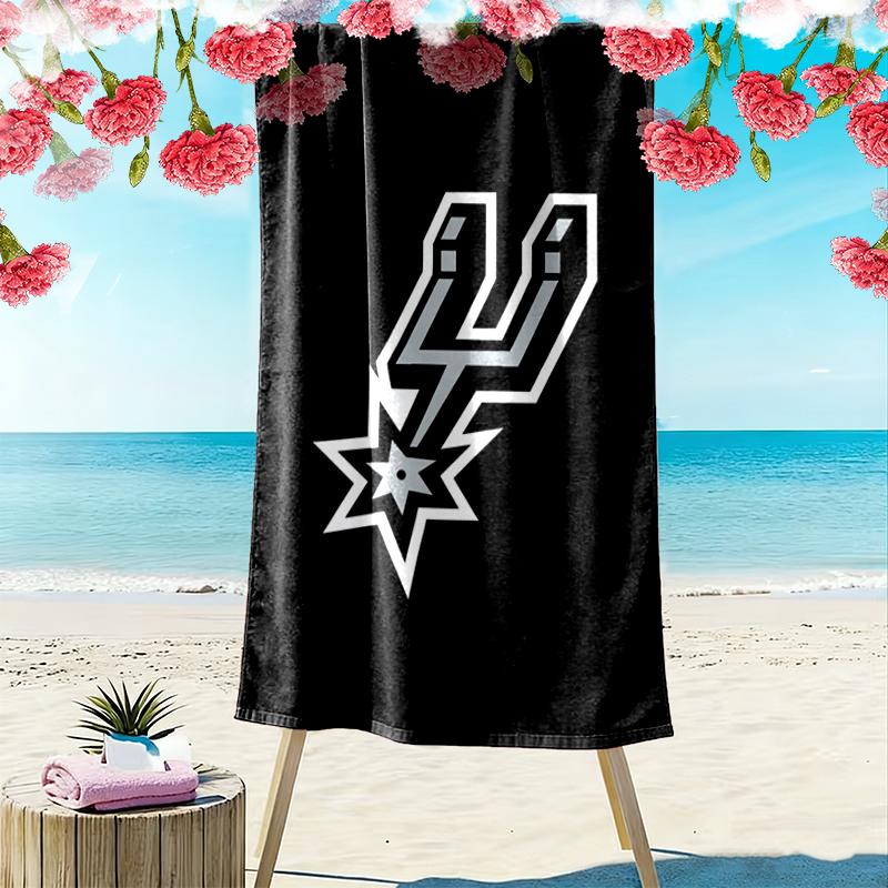 Spurs logo Print Beach Towel, Large Soft Quick Dry Towel for Beach Camping Swimming