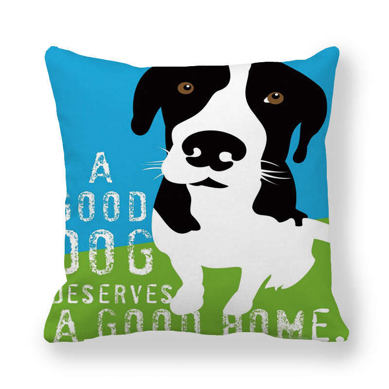Cartoon Alphabet Dog Series Patterns Digital Printing Short Plush Pillow Covers For Car Sofa Office Cushion Cover Home Goods