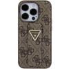 Guess Grip Stand 4G Triangle Strass Case For Iphone 15 Pro - Brown