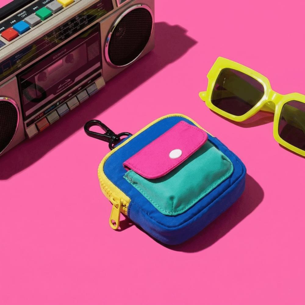 Stylish Portable Storage Bag Portable Zipper Earphone Case Compact Small Hanging Bag Daily