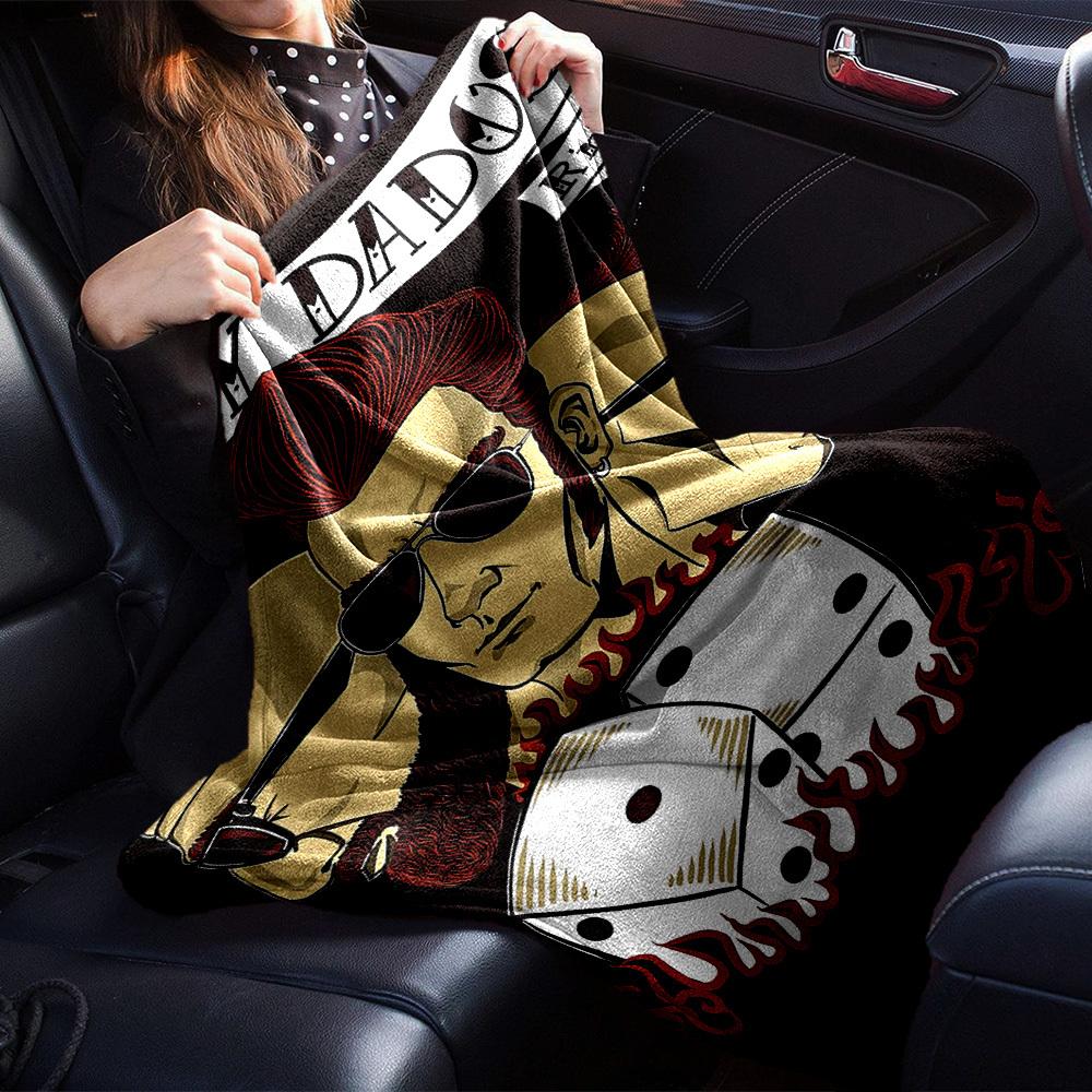 1pc dragon guitarThemed Blanket Soft Flannel All Season Cozy Throw with Bold Graphic Print, Travel, or Holiday Gift for Family & Friends