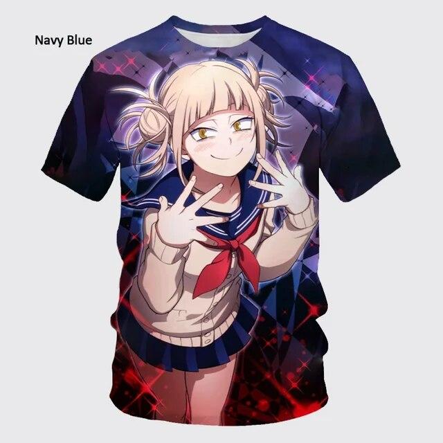 Новая 3D футболка Himiko Toga, повседневная летняя мужская футболка с коротким рукавом из японского аниме, унисекс, модная футболка в стиле хип-хоп