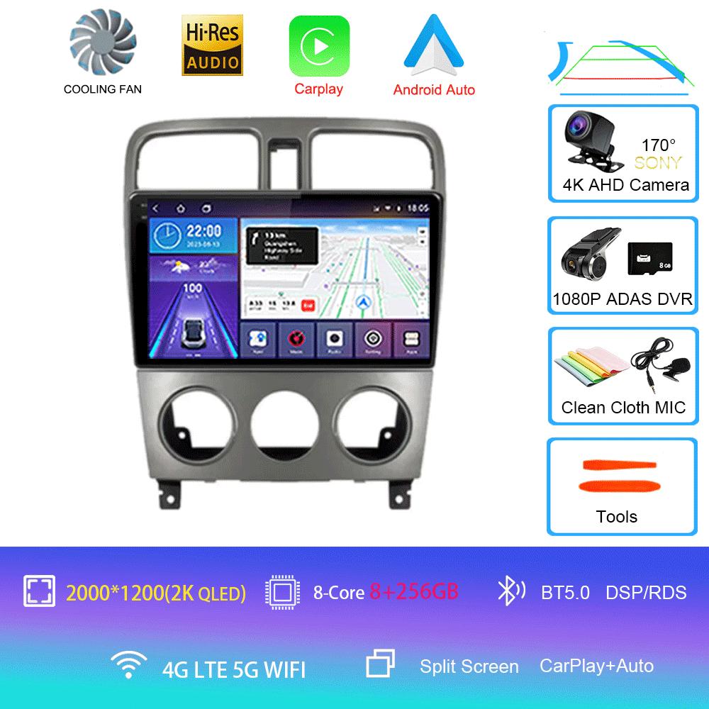Автомагнитола Android 14 Carplay Auto 2K Экран Мультимедийный плеер Для Subaru Forester SG 2002 - 2008 DSP Авторадио Стерео Головное устройство