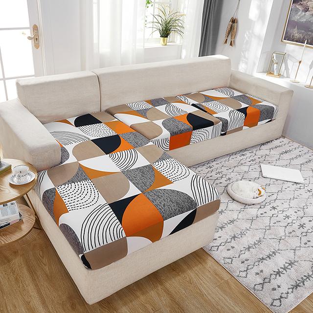 Elastic Printing Sofa Cushion Covers Furniture Protector Corner Sofa Slipcover For Dining Room Washable Removable Couch Covers