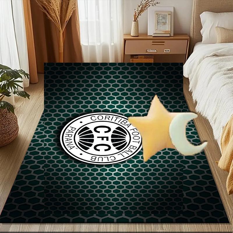 Cori-tiba Football Club Crest Printed Office Carpet Chair Cushion Entryway Rug, Rugs for Living Room, Bedroom Christmas gifts