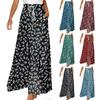 Женские широкие брюки с высокой талией, летние повседневные свободные брюки с карманами, пляжные брюки с принтом