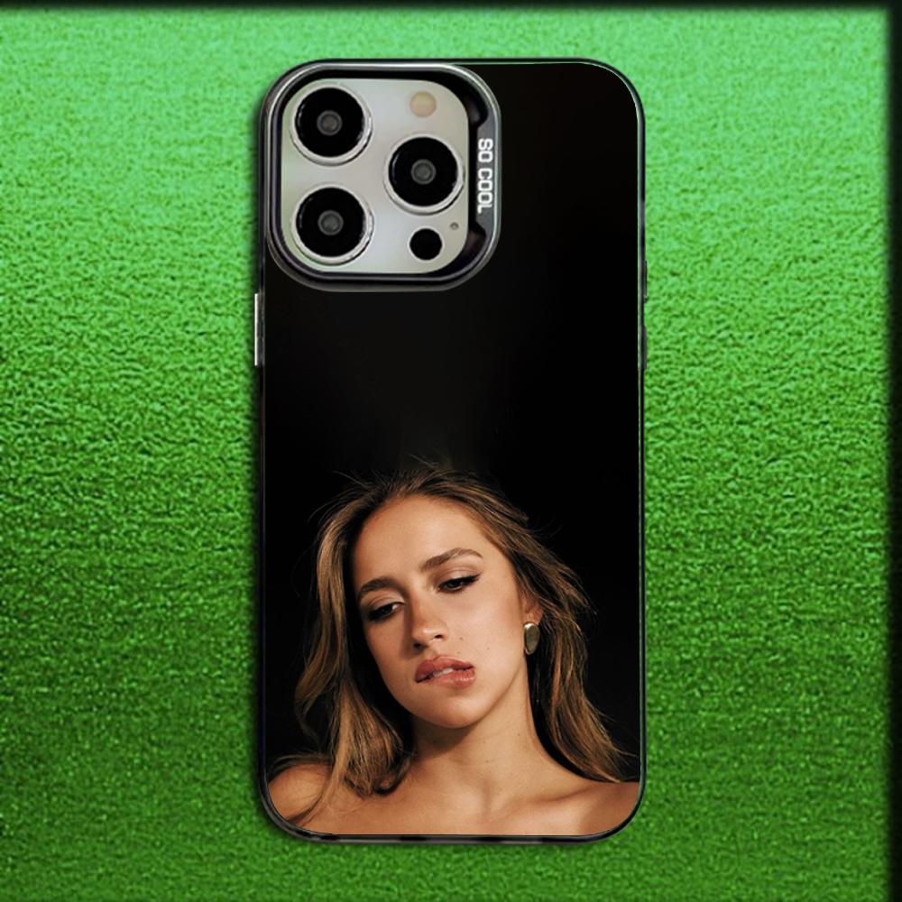Singer T-Tate McRae Phone Case For iPhone 16,15,14,13,12,11,Mini,Pro,MAX Gray Matte Silicone Black Cover