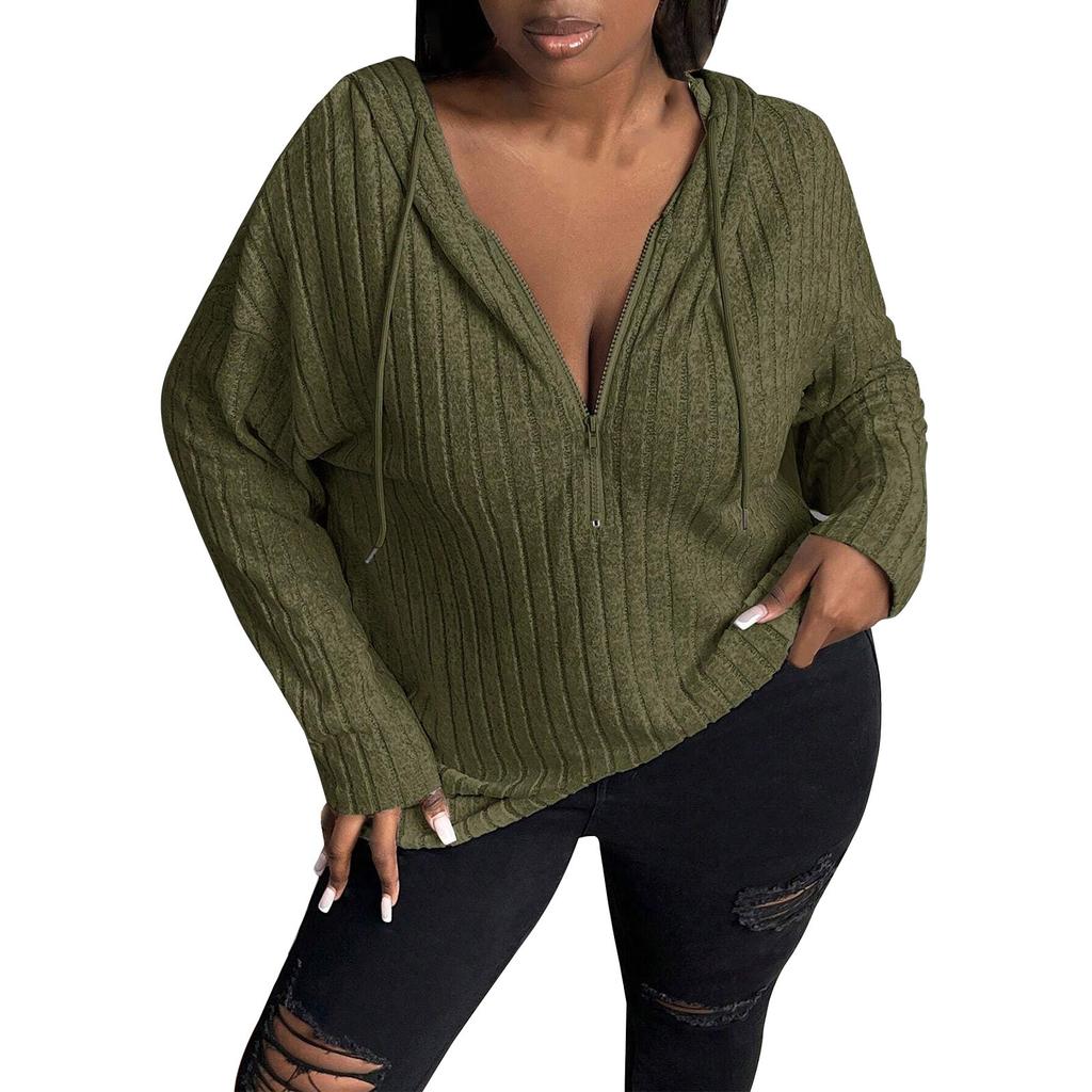 Женская мода зима новый однотонный длинный рукав толстовка женская с капюшоном на молнии топ