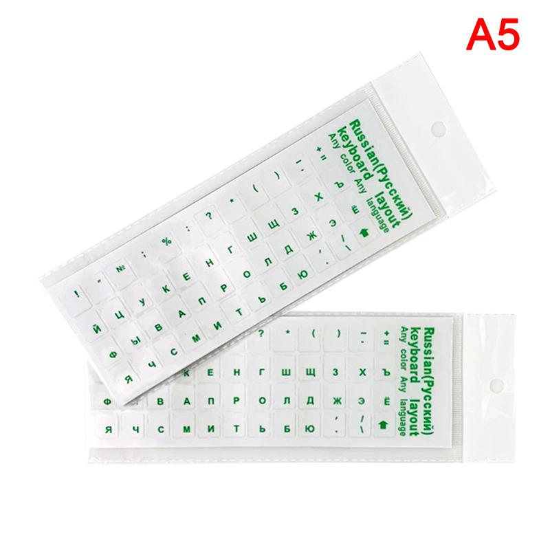 Русская прозрачная наклейка на клавиатуру, языковой алфавит, черно-белые этикетки