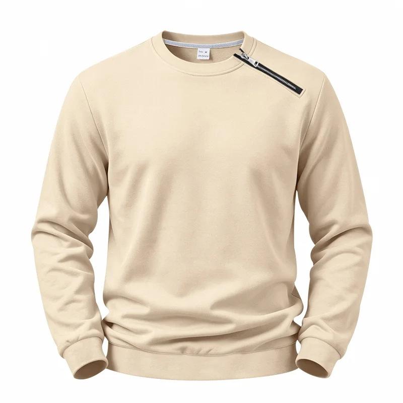 Men S Fleece Lined Round Neck Long Sleeve Pullover Sweatshirt