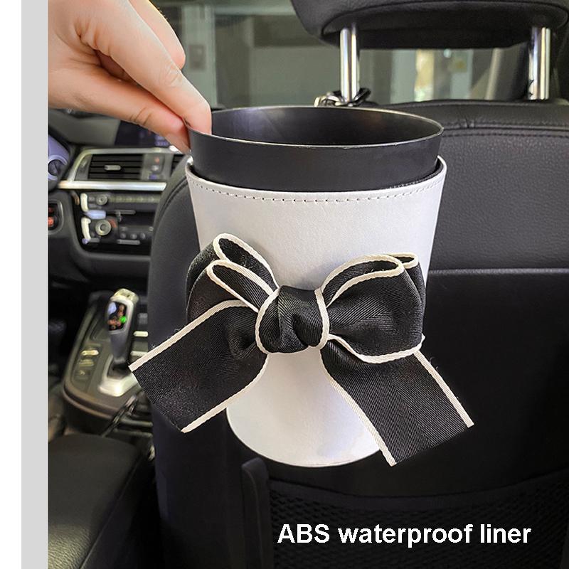Милый бант автомобильный мусорный бак водонепроницаемый для подголовника заднего сиденья мини-автовыпускной вентиляционный органайзер мусорный мешок для хранения мусора