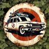 Винтажная металлическая жестяная табличка Ghostbusters Ecto 1, круглая, водонепроницаемая, настенное искусство, с предварительно просверленными отверстиями, декор для домашнего бара, ретро-подарок