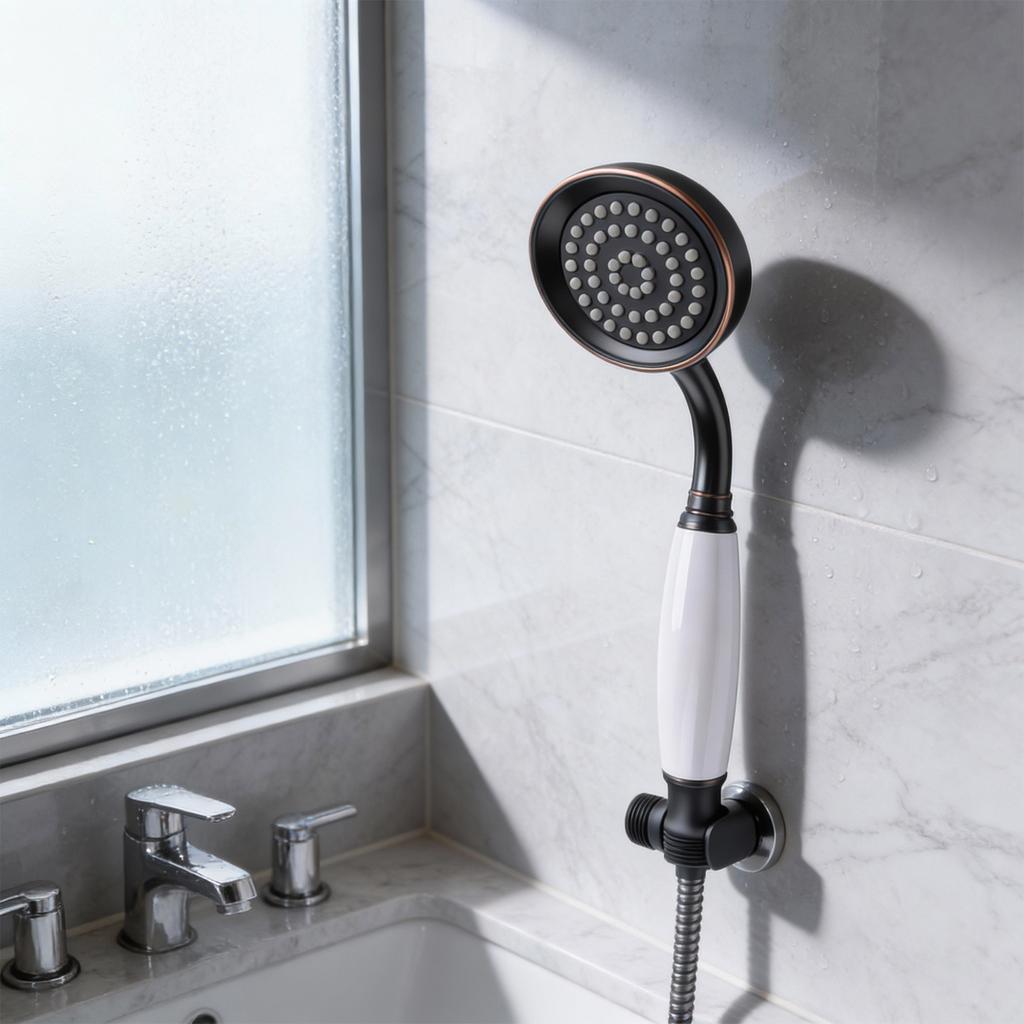 Handheld Shower Head Solid Brass Construction Timeless Design Shower Experience