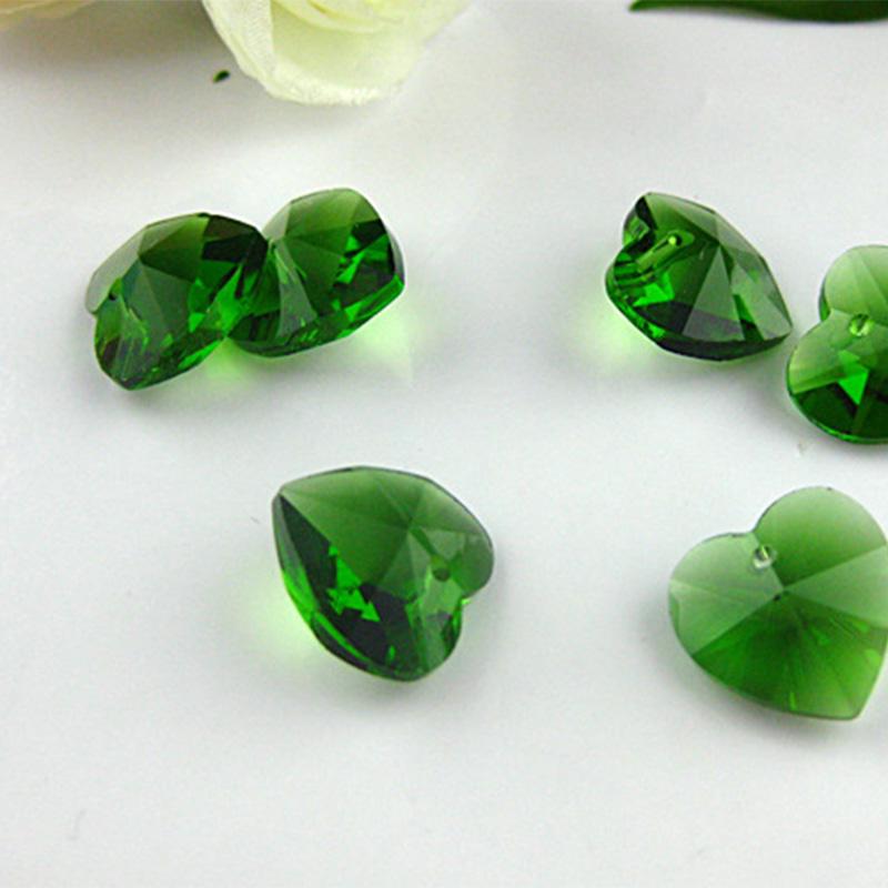 Аксессуары Подвески Изготовление ювелирных изделий Разноцветные стеклянные подвески Свободные разделительные бусины Craft DIY 10 шт 14 мм Кристалл Сердце