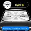 Автомобильный зонт-тент на лобовое стекло Toyota 86 с логотипом и теплоизолирующей шторкой