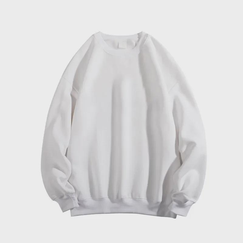 Мужская толстовка из утолщенного бархата осень/зима плюс - модная белая футболка с круглым вырезом