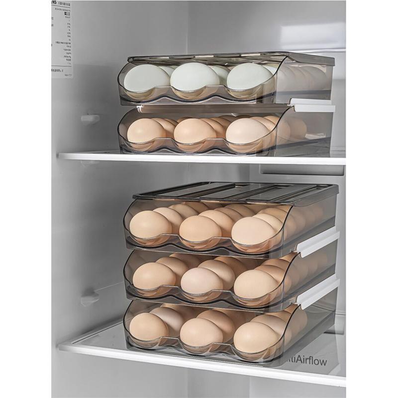 Автоматический ящик для яиц для прокатки яиц, многослойный холодильник, ящик для хранения яиц на кухне, удобная стойка для хранения яиц