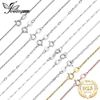 JewelryPalace Настоящее 100% Серебро 925 Пробы Ожерелье Слиток Скрученная Цепь Якорная Цепь Змеиная Цепь Цепь Коробка Сингапурская Цепь Ожерелье Женское