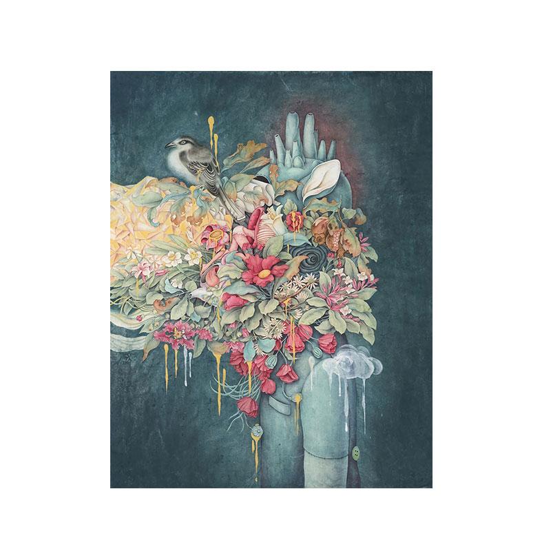 Современное абстрактное искусство, картина на холсте, настенное искусство, цветок на голове, кукольные постеры и принты для гостиной, декор детской комнаты