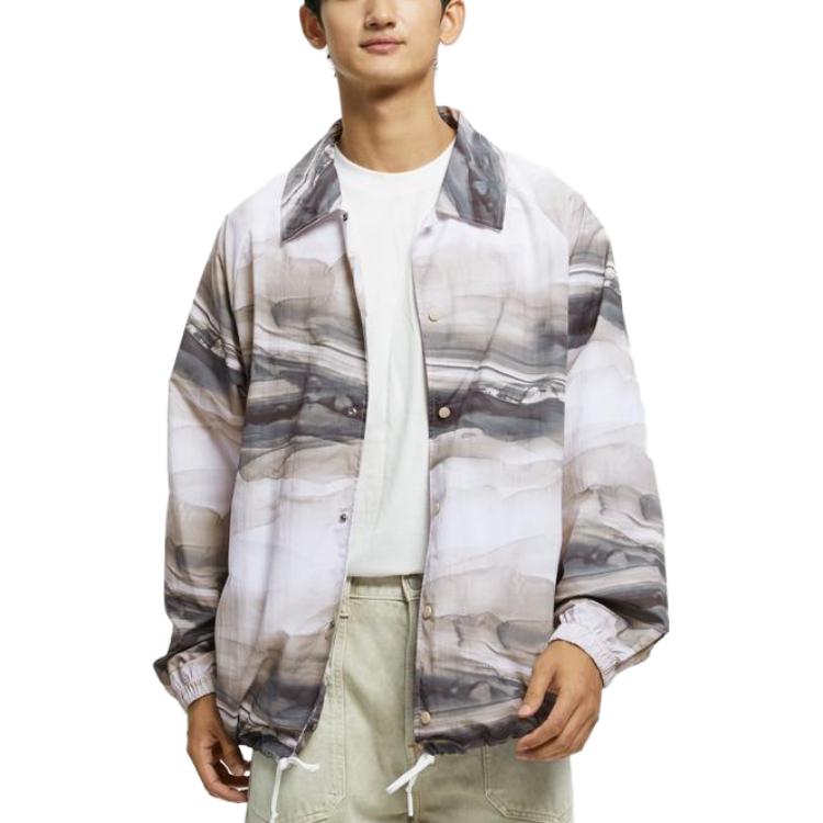 Calvin Klein Чернильный всплеск с принтом на шнуровке по краю, рубашка с воротником, мужская куртка, разноцветные, 40JM505-DA3