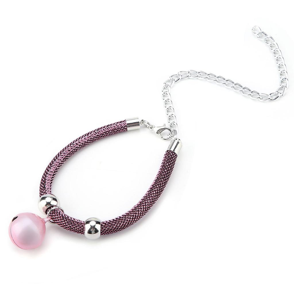 Japanese Style Pets Necklace Nylon Accessory Kitten Supply Cat Bell Collar w  Extension Chain
