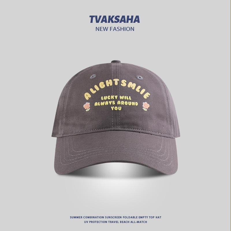 Цветочная надпись бейсболка для девочки милая, подчеркивающая лицо, летняя защита от солнца, шляпа от солнца, парная, студенческая, повседневная бейсболка