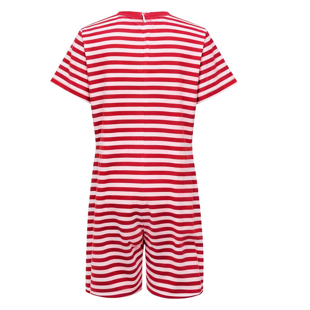 Thigh-Length Anti-Strip Romper for Kids: Invisible Back Zip, Breathable Short Sleeve, Ideal for Sensory & Behavioral Care