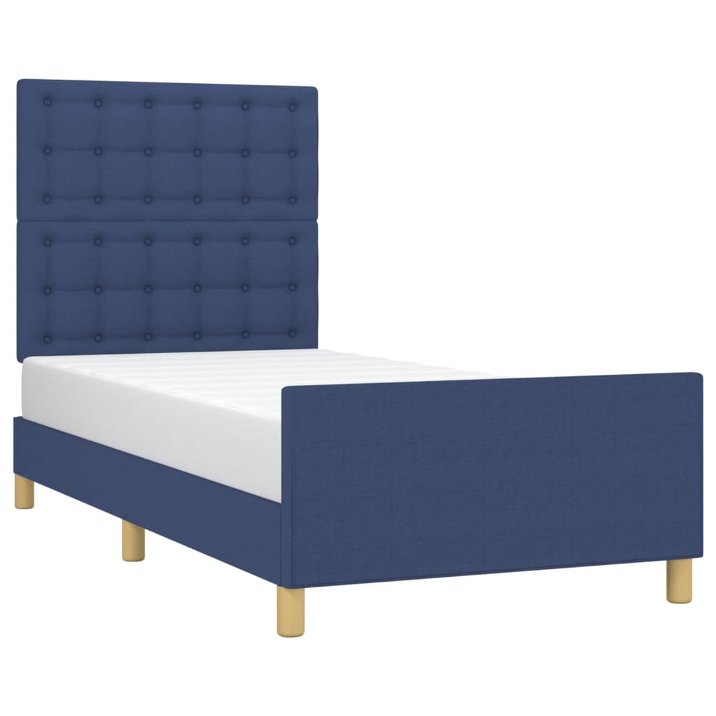 Bed Frame with Headboard Blue 80 x 200 cm Fabric