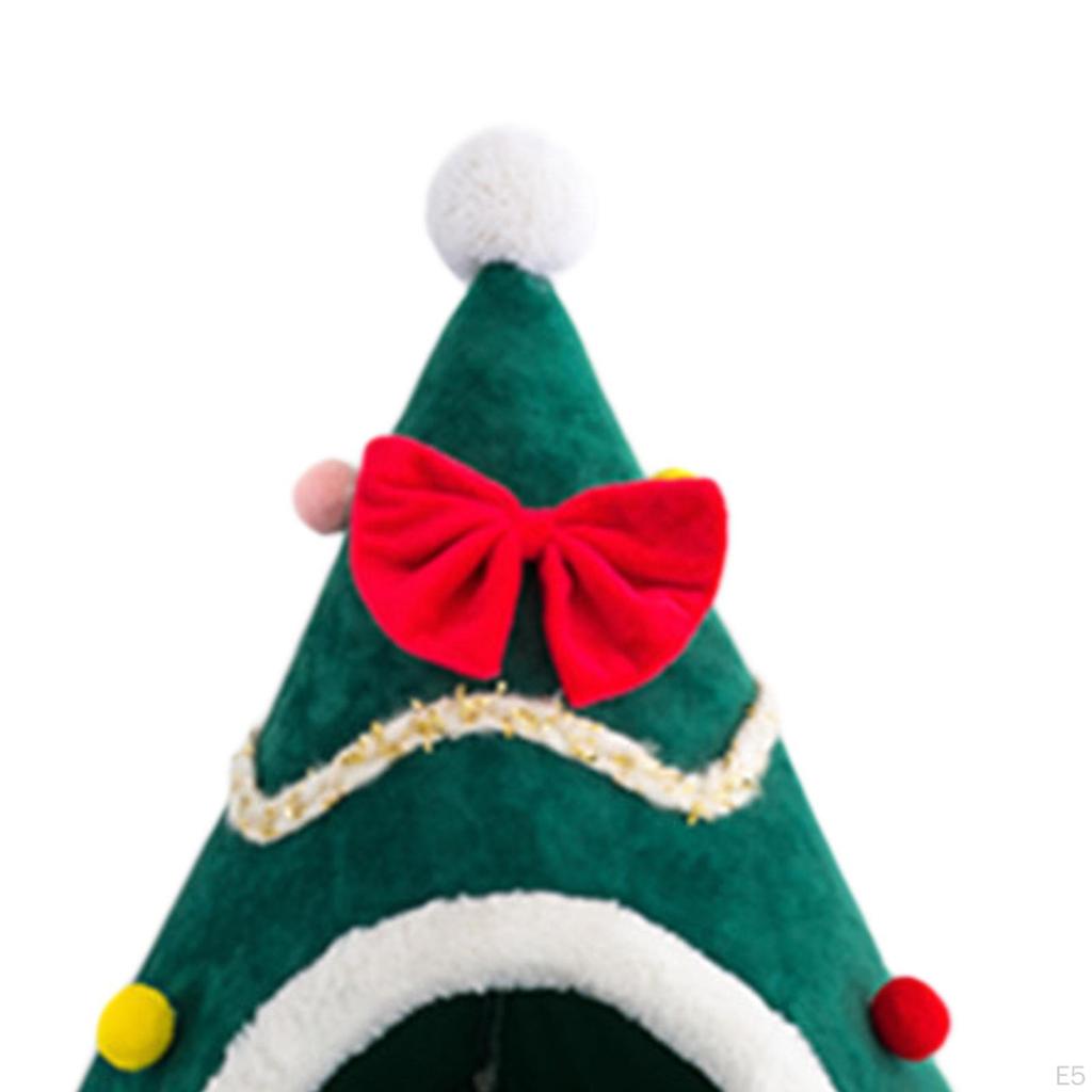 Рождественская кошачья кровать для домашних кошек Уютная будка Пещера Убежище Теплая Милая