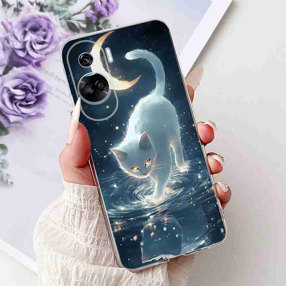 For Huawei Honor 90 Lite Case New Painted Flowers Soft Silicone TPU Cover For Honor 90 Lite CRT-NX1 6.7" Shockproof Phone Cases