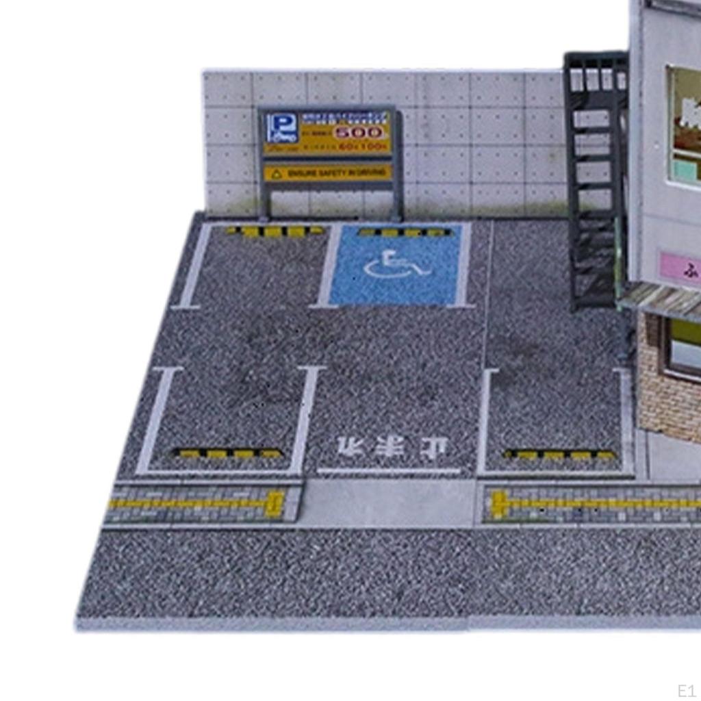 1/64 Диорама Автомобиль Витрина, Литой Гараж, С Освещением, Реалистичный, Коллекционный Декорации, Сплав