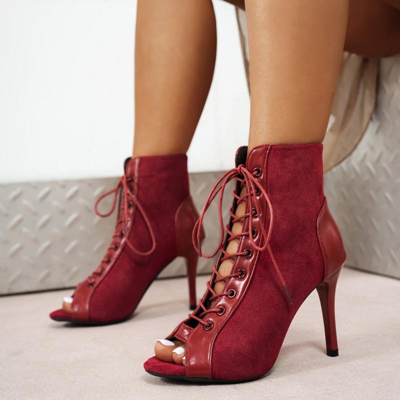 Fashion New Temperament Fish Mouth Strap Heels Booties Open Toe Sexy Sandals