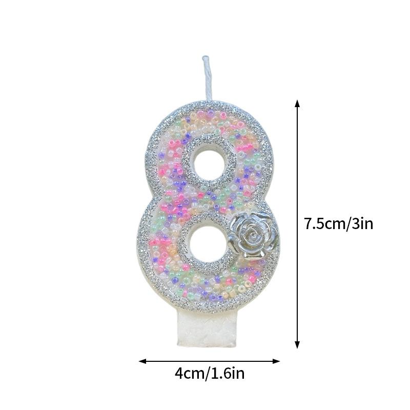 Colored Balls Digital Candles Unique 0-9 Number Birthday Cake Candles Fun Glitter Cupcake Topper Wedding Birthday Party Supplies