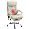 Reclining High Back Massage Office Chair, Lumbar Heat, Footrest, Wheels, 66 X 70 X 112-120 Cm, Beige