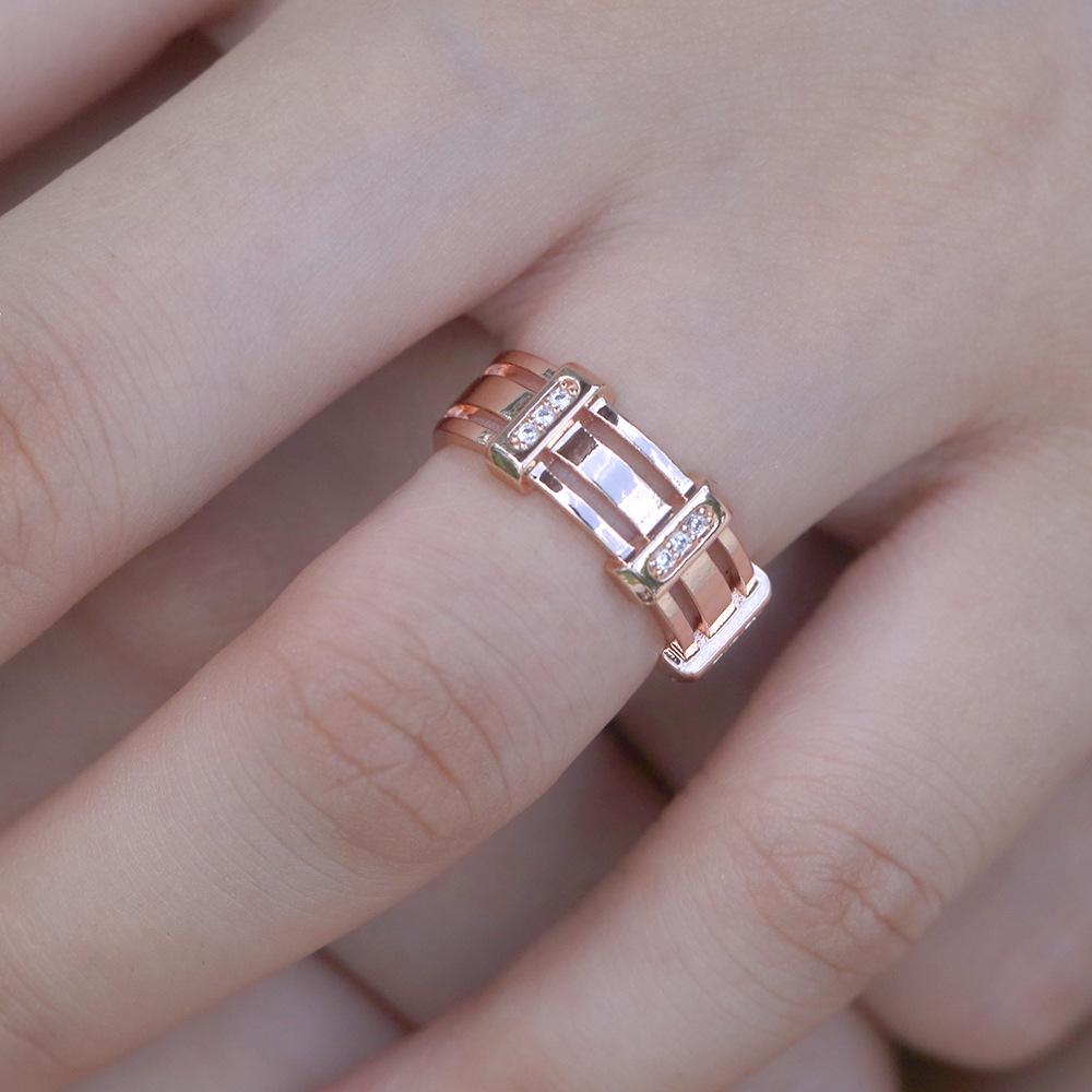 Кольцо из нержавеющей стали Rose Gold для мужчин Модный тренд Кольцо на палец с цирконием Мужское Вечеринка Помолвка