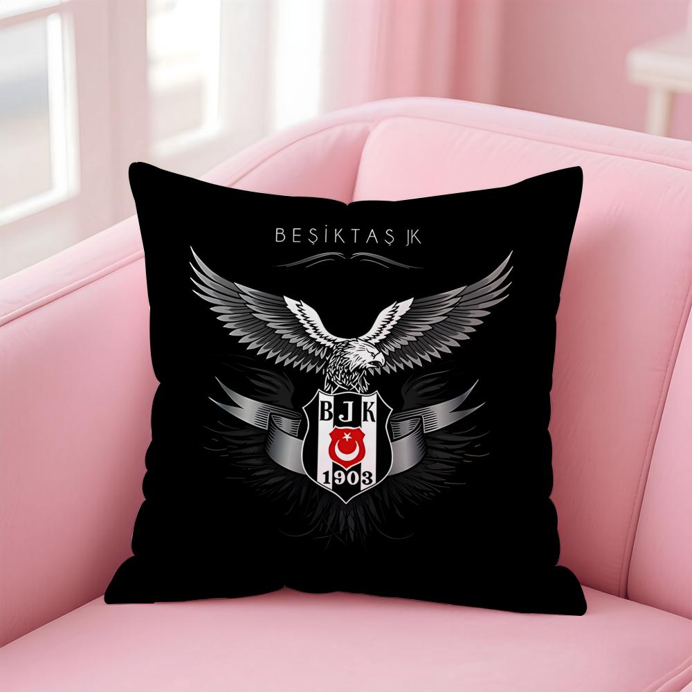 Логотип спортивной команды BBesiktas BJK Наволочка для подушки Короткий плюш Невидимая молния Комната Диван Наволочка