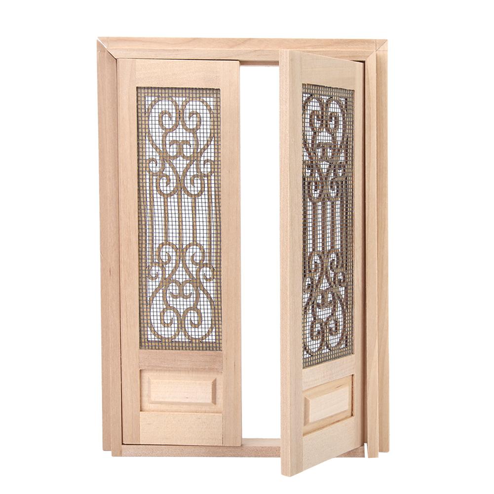 Сделай сам 1: 12 миниатюр кукольных домиков, полые деревянные двери, набор для детей, забавная игрушка, подарок, декор