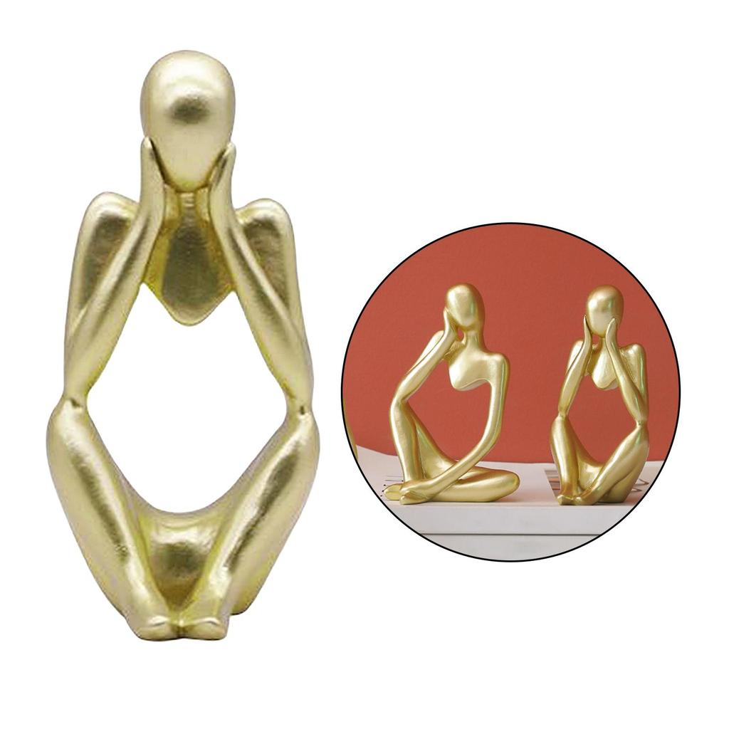 Resin Thinker Sculpture Creative Home Figurine Birthday Gifts Hollow Statues