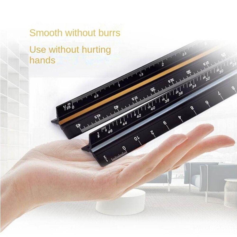 Metal Triangular Ruler Stationery Design Ruler Multi-functional Measuring Tools Architect Engineer