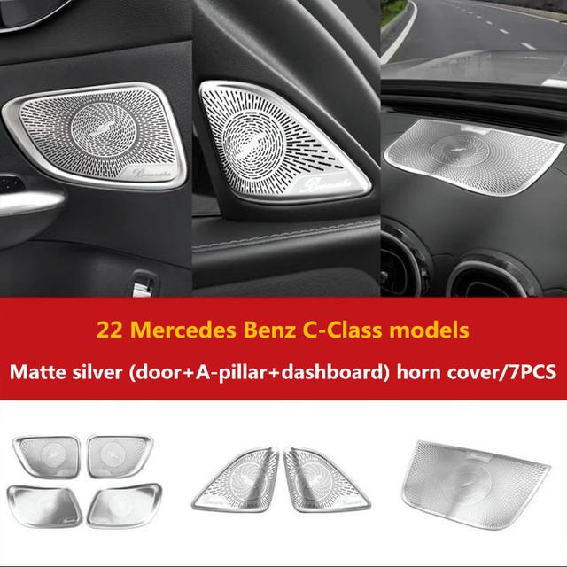 Автомобильный дверной динамик, твитеры, сетчатая накладка, аксессуары для Mercedes Benz C Class W206 2022, нержавеющая сталь