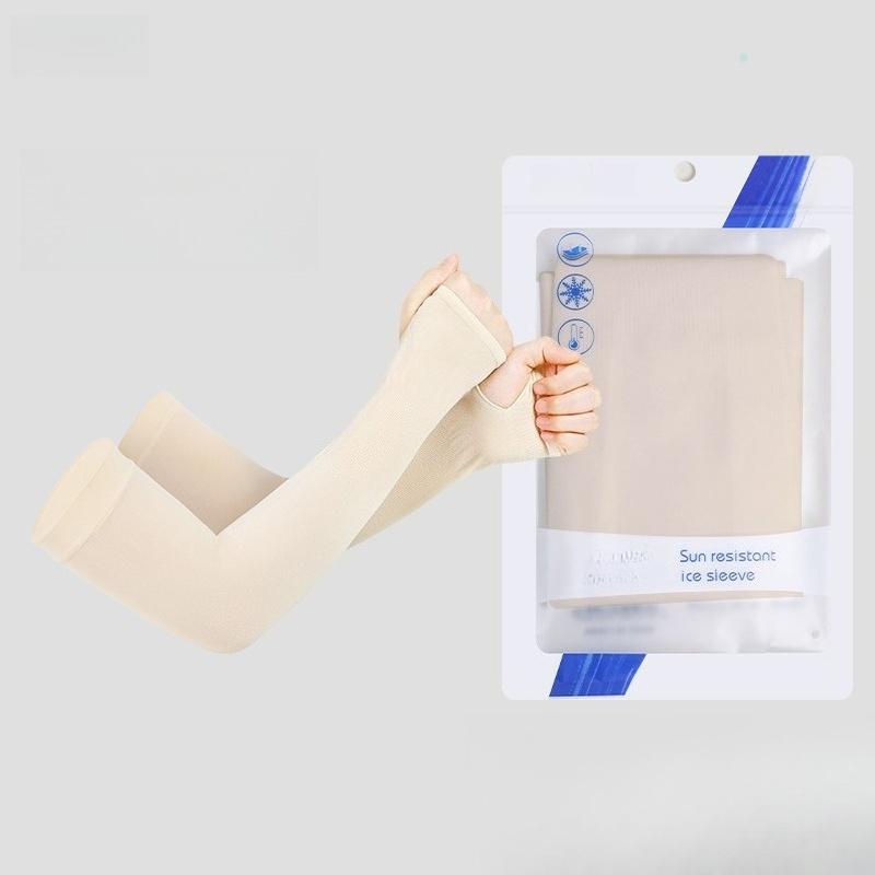 Summer Fingerless Ice Silk Arm Sleeves Insect Repellent Cooling Lightweight Covers For Cycling