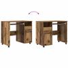 Rolling Table with Wheels Reclaimed Wood Look 91 x 50 x 77 cm Engineered Wood