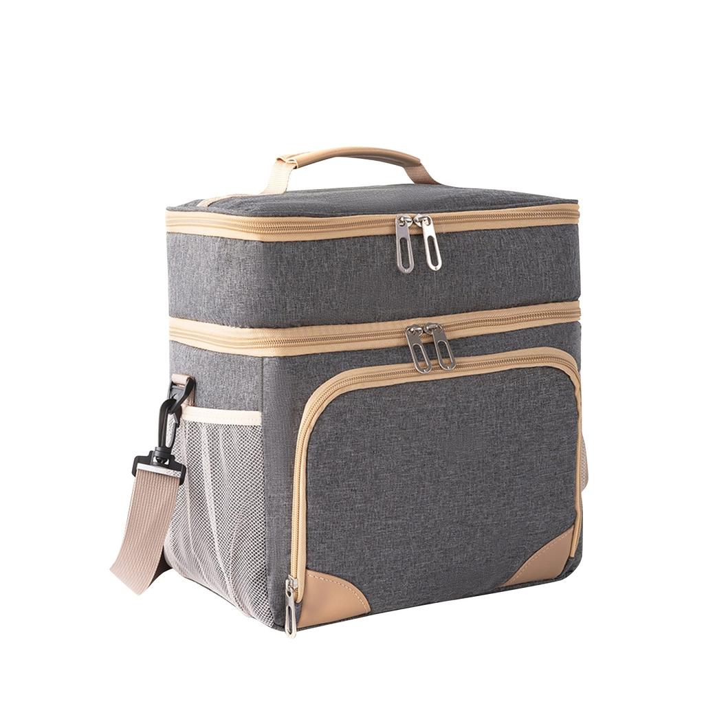 Изолированный большой ланч-бокс, двойной сверхпрочный ланч-сумка, герметичная сумка-холодильник, подходит для мужчин и женщин, взрослых, полет на пляж, однодневная поездка