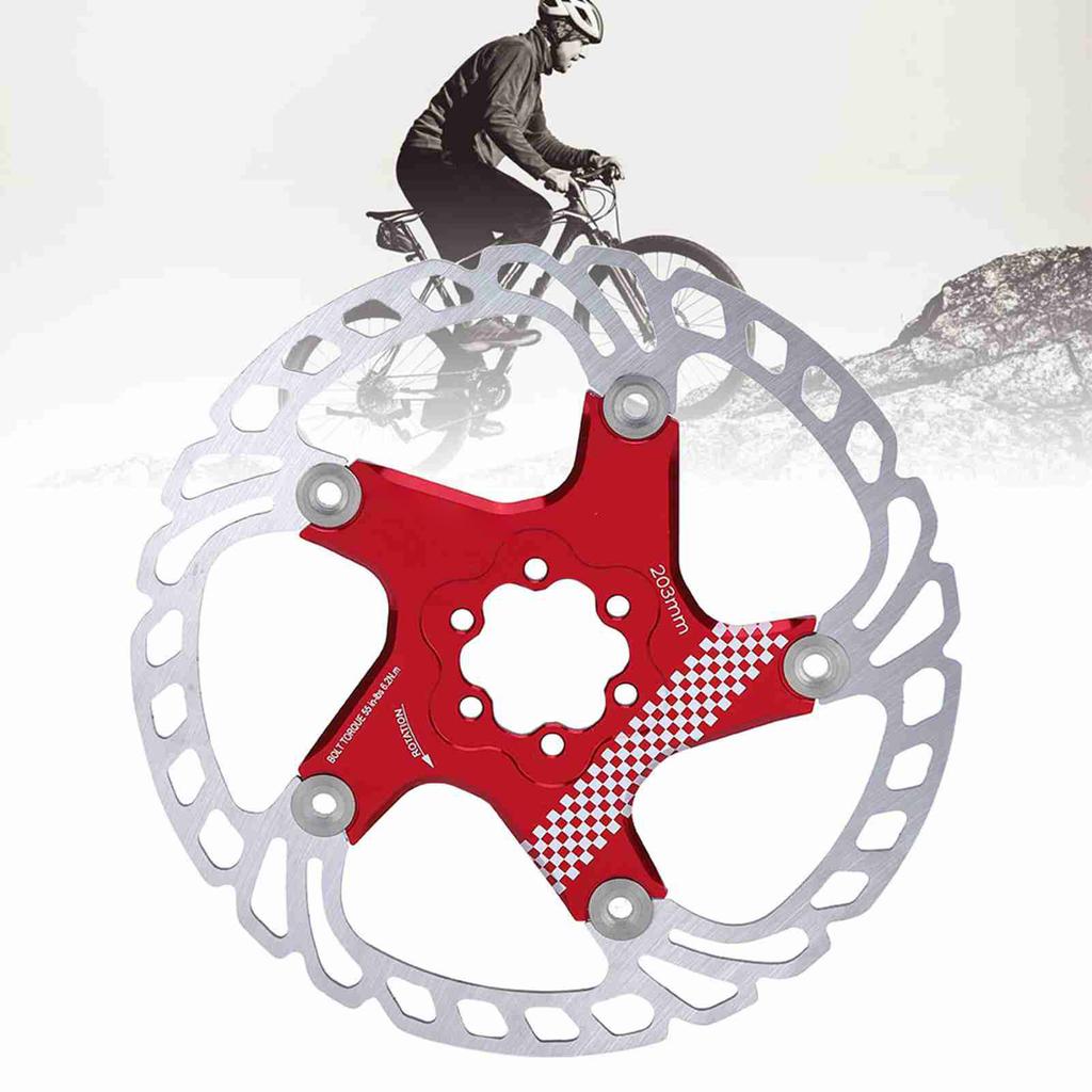203mm Floating Disc Six Bolts Bicycle Mountain Bike Brake Disc Cycling Accessory(redsilver )