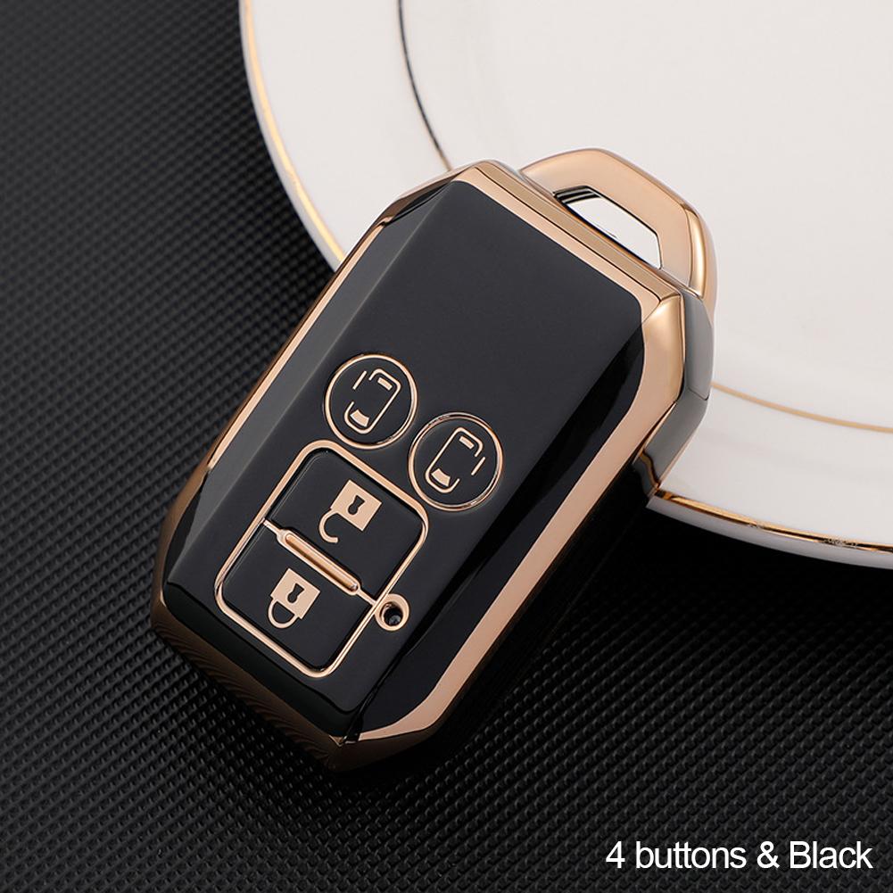Новый гальванический чехол для автомобильных ключей из ТПУ для Suzuki Spacia MK53S Jimny Sierra Swift Wagon, аксессуары для интерьера, 4-кнопочный замок