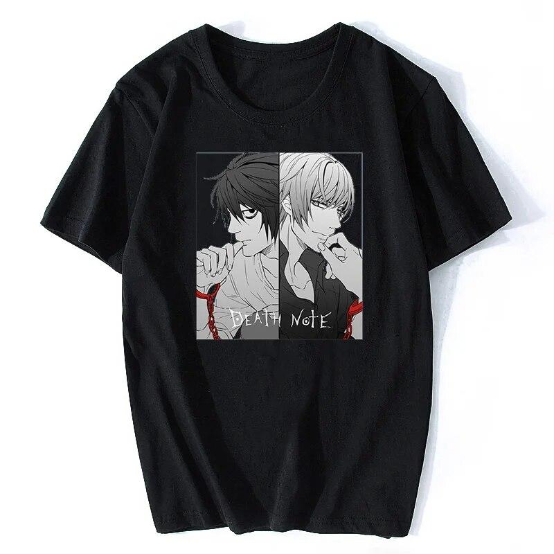 Летняя женская футболка унисекс Death Note, модная хлопковая футболка с короткими рукавами, футболки в стиле хип-хоп, топы с аниме, уличная одежда большого размера
